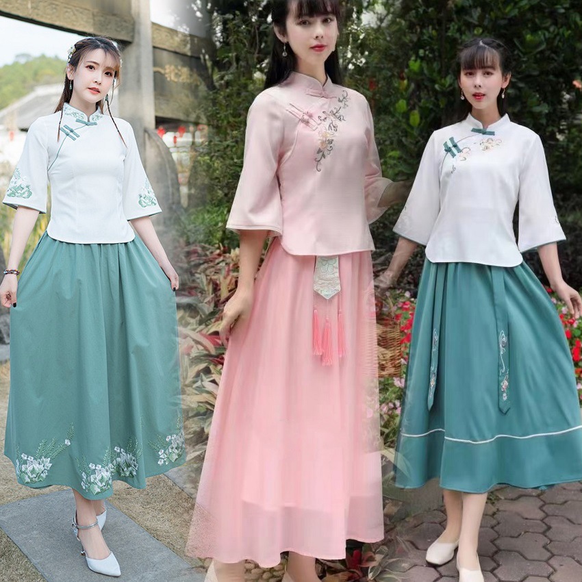 Ethnic summer bamboo retro Hanfu
