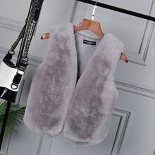 海宁2025秋冬新款仿兔毛毛马甲女短款坎肩背心皮草外套女年轻款