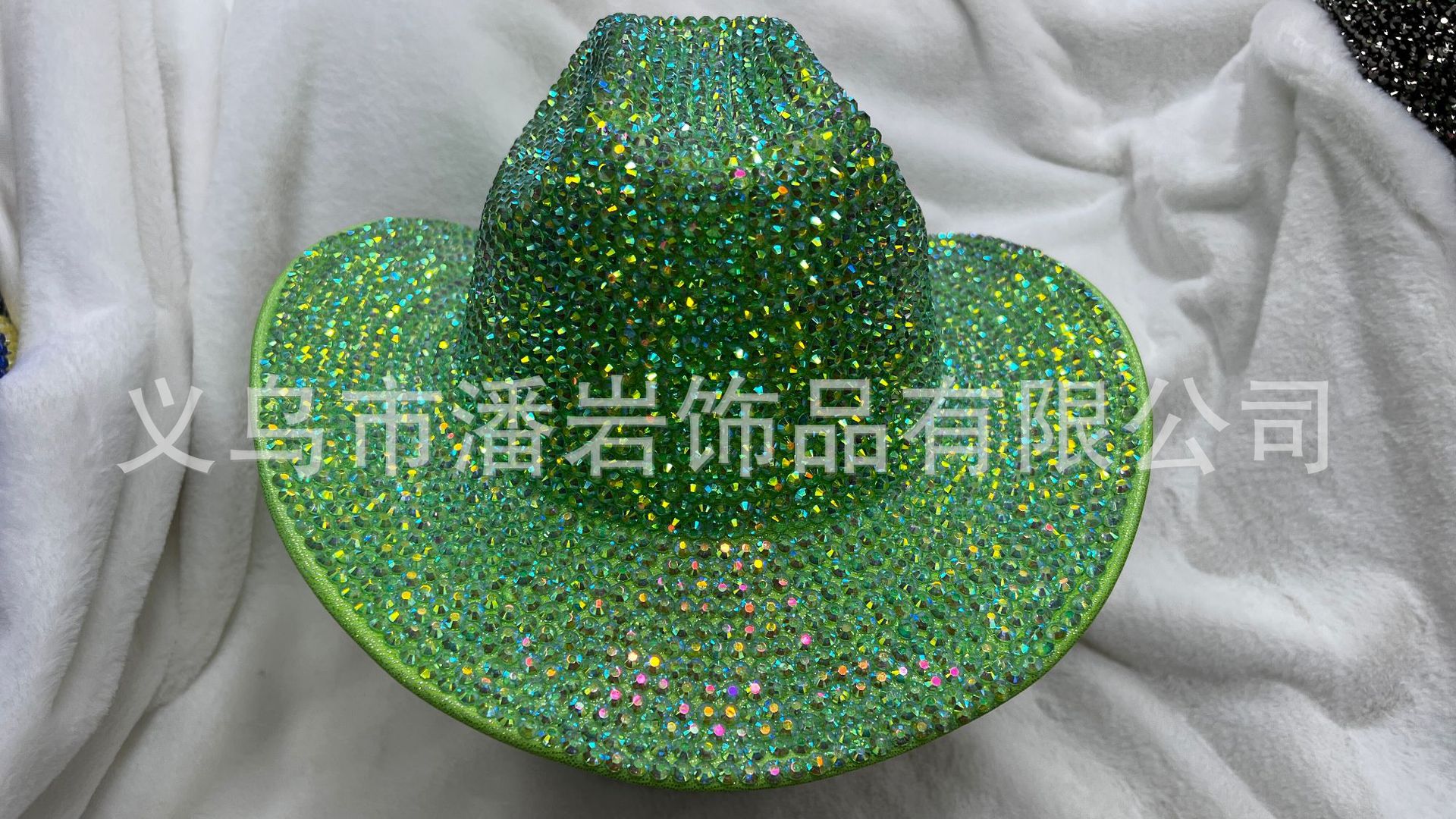 Sombreros transfronterizos llenos de diamante sombrero de etapa diseñado a mano puro británico vintage jazz sombrero de diamante de etapa gran bisel