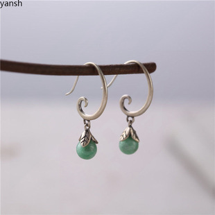 Original Design Evening Breeze Earrings Natural Gemstone Beeswax Rhodolite Southern Red Jade Queen Sterling Silver Jewelry S925