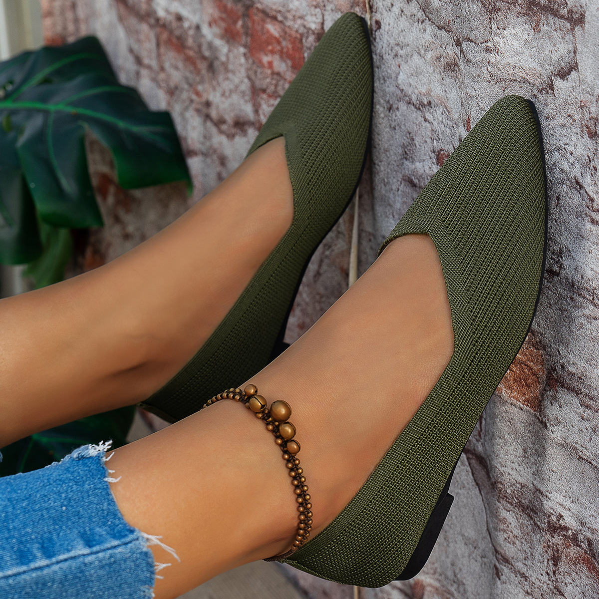 Women's Pointed Toe Flat Loafers Elegant Casual Ballet Flats_voghion.com