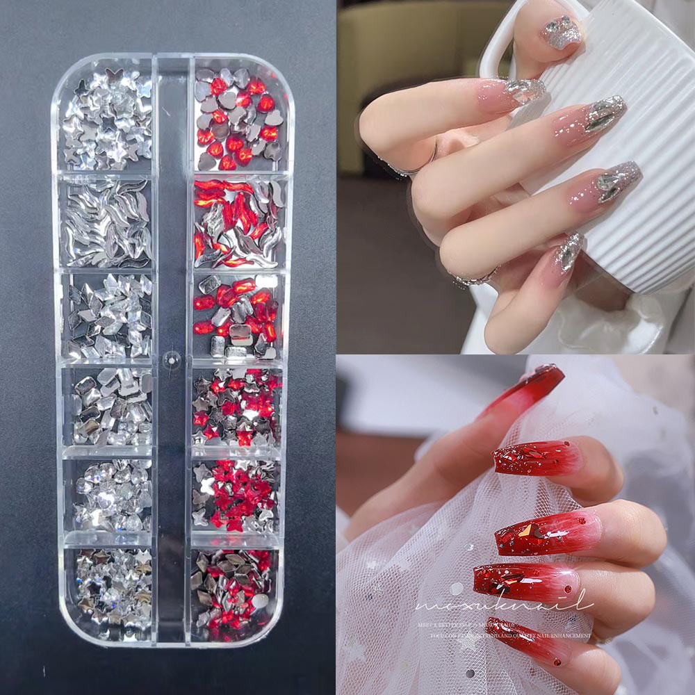 Accesorios para uñas Mini diamantes para uñas Diamantes planos de forma especial Blanco rosa champán Accesorios para uñas súper brillantes