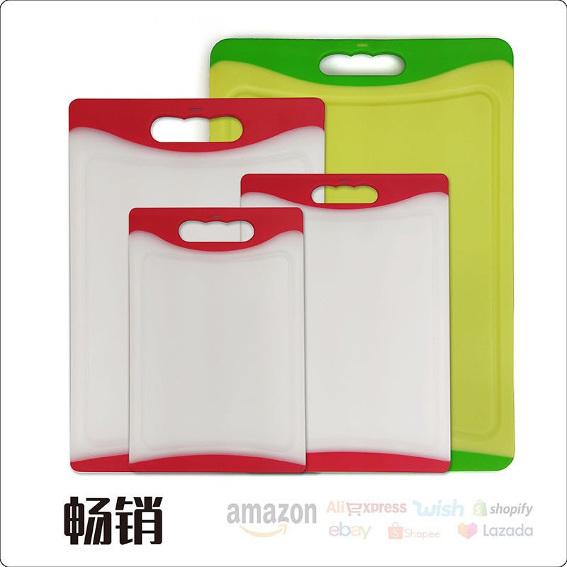PP plástico multifuncional tablero de verduras de doble cara en stock directo herramientas de cocina frutas y verduras antifungal tablero de corte anti-agrietamiento