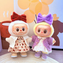 仅衣服] 一二三代Labubu衣服挂件拉布布坐坐娃衣甜蜜之心连衣裙
