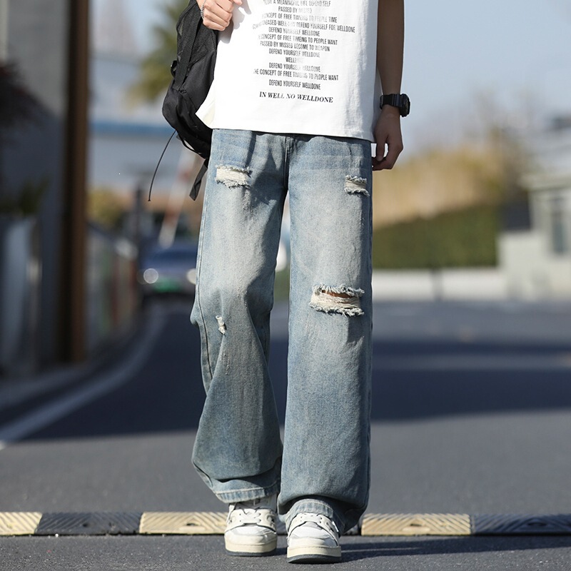 【Price Control】Four Seasons Washed Denim Jeans, Standard Loose Straight Pants, Workwear Casual Pants, Unisex Long Pants 【Price Control】Four Seasons Washed Denim Jeans, Standard Loose Straight Pants, Workwear Casual Pants, Unisex Long Pants