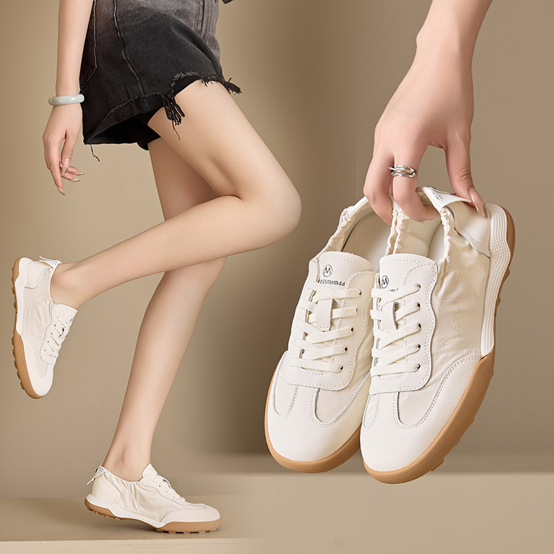 Genuine Leather High Quality Genuine Leather Casual Sports Forrest Gump Shoes Small White Shoes Women's Ballet Training Shoes Summer Drop Shipping