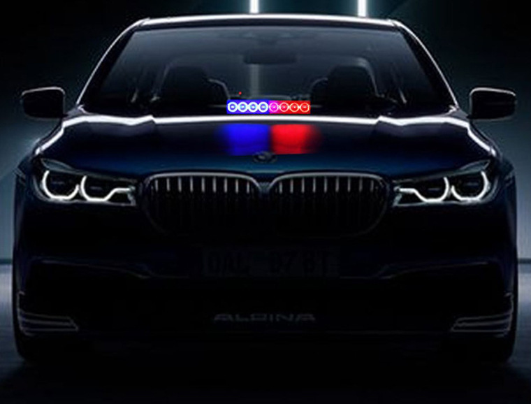 LED car warning light front windshield shovel light 8LED red and blue burst light white yellow in stock