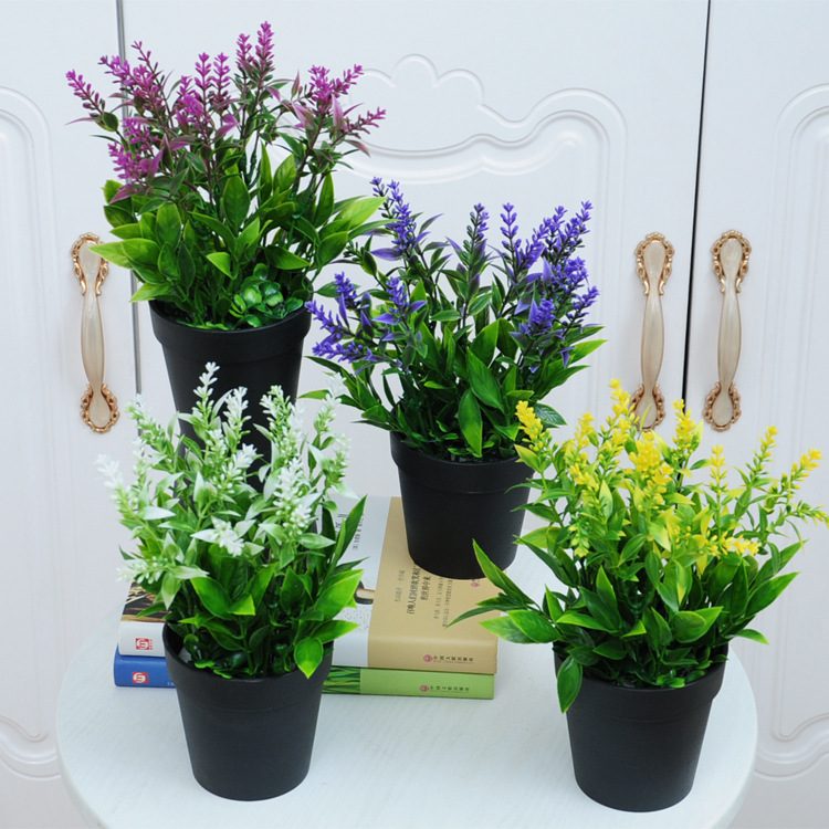 Planta verde artificial rábano verde decoración interior y exterior de plástico en maceta jardín bonsai flores artificiales y plantas pequeños adornos