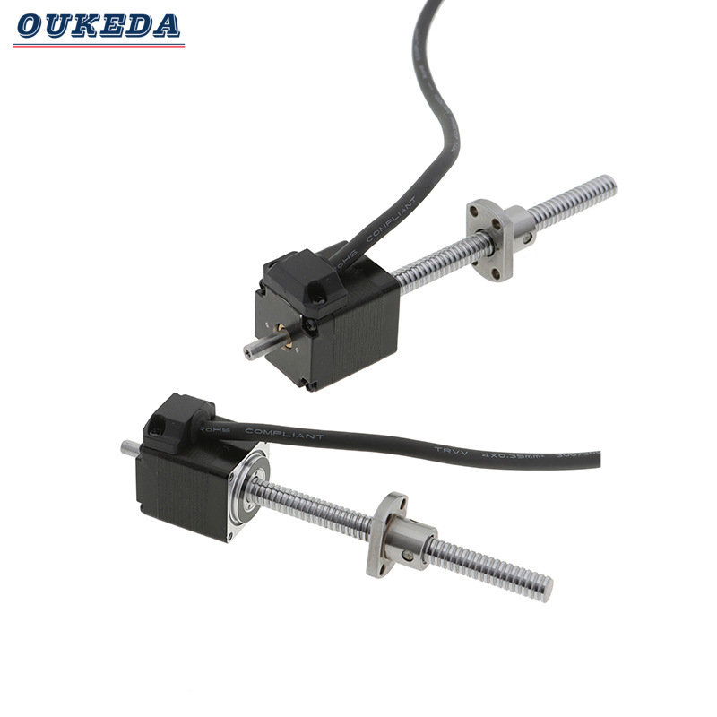 28滚珠丝杆电机 双轴/单轴 带刹车 28滚珠丝杆步进电机 拖链线