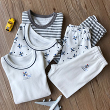 保暖秋季新松优西松屋百搭飞机款棉毛男孩儿童T恤秋衣裤内衣童套