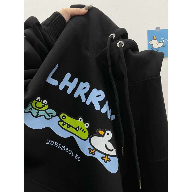 American Style Trendy Brand American Hooded Sweatshirt for Women Couple Outfit New Versatile Casual Autumn and Winter Loose Top Hoodie Trendy American Style Trendy Brand American Hooded Sweatshirt for Women Couple Outfit New Versatile Casual Autumn and Winter Loose Top Hoodie Trendy