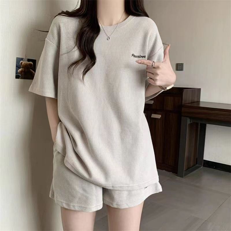 Women's Summer Sports Set 2Pc New Style T-Shirt And Shorts Two Piece Versatile Loose Fit Slimming Casual And Stylish_ecoleips.com