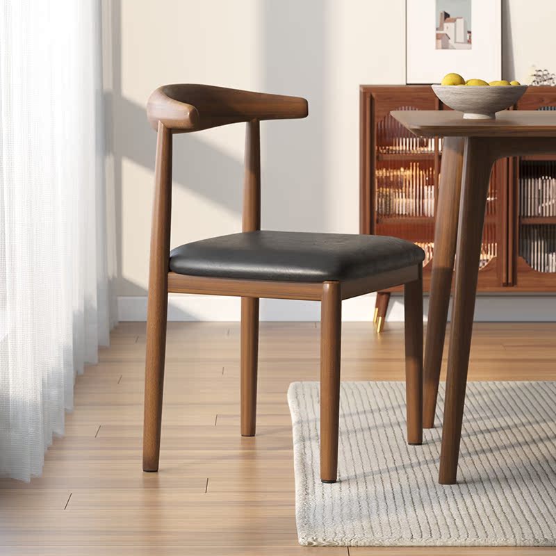 Dining Room Chair Dining Table Corner Chair Home Dining Chair Imitation Solid Wood Modern Simple Iron Casual Desk Stool Backrest