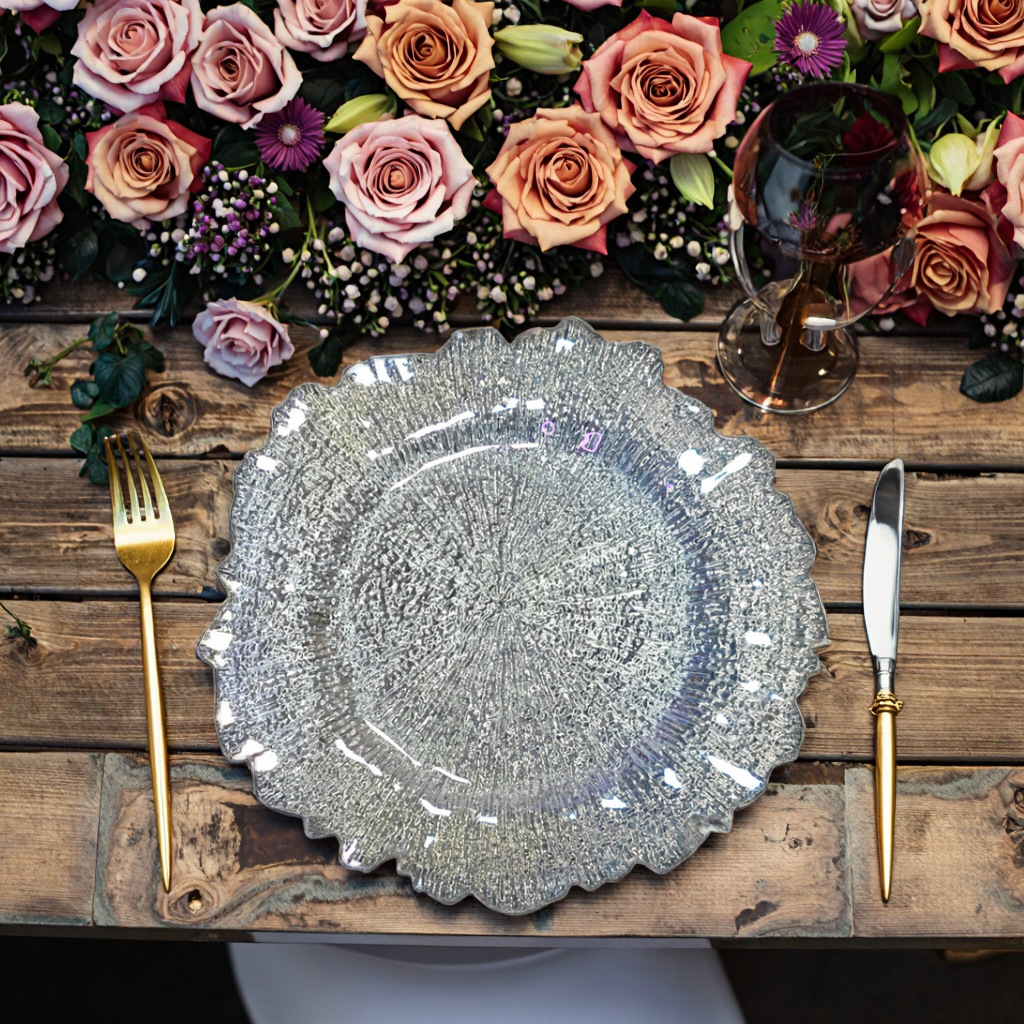 Nuevas placas de cargador retro irregulares transfronterizas exclusivas para platos de frutas platos de hotel comercio exterior mayorista