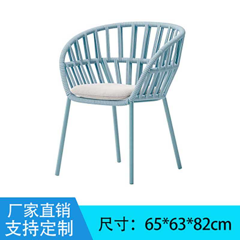 Mesa y silla de caña al aire libre patio jardín ocio balcón muebles cafetería terraza impermeable combinación de silla de caña solar