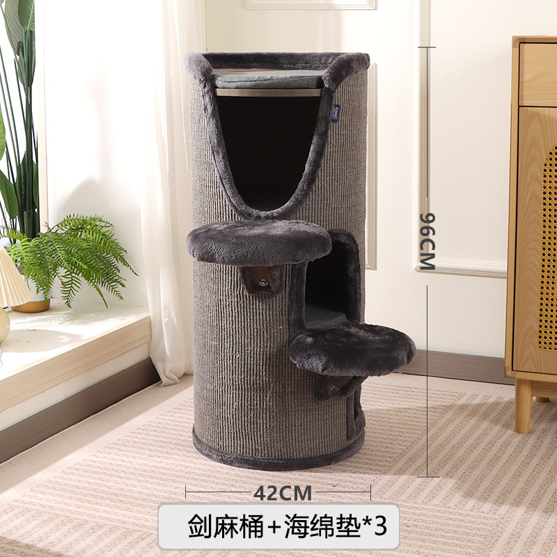 Nueva casa para gatos, marco de escalada para gatos de verano, cubo de sisal integrado para árbol para gatos, suministros para la casa de gatos, cubo de gato simple para gatos