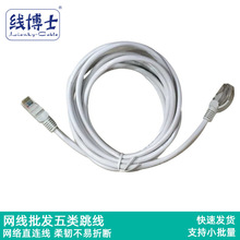 网线批发五类跳线 CAT5E电脑网络线 RJ45 灰白色1米2米3米足米连