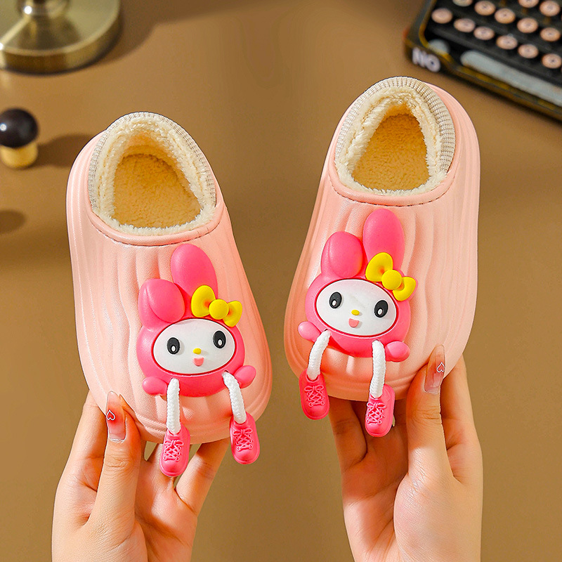 Zapatillas de algodón para niños invierno bebés bolsas cálidas de peluche zapatillas de algodón lindas para niñas y niños zapatillas de algodón caseras