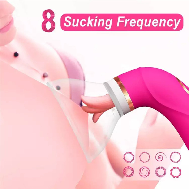 Female Vibration Penetration Toy with Soft Silicone Simulated Tongue for Adults