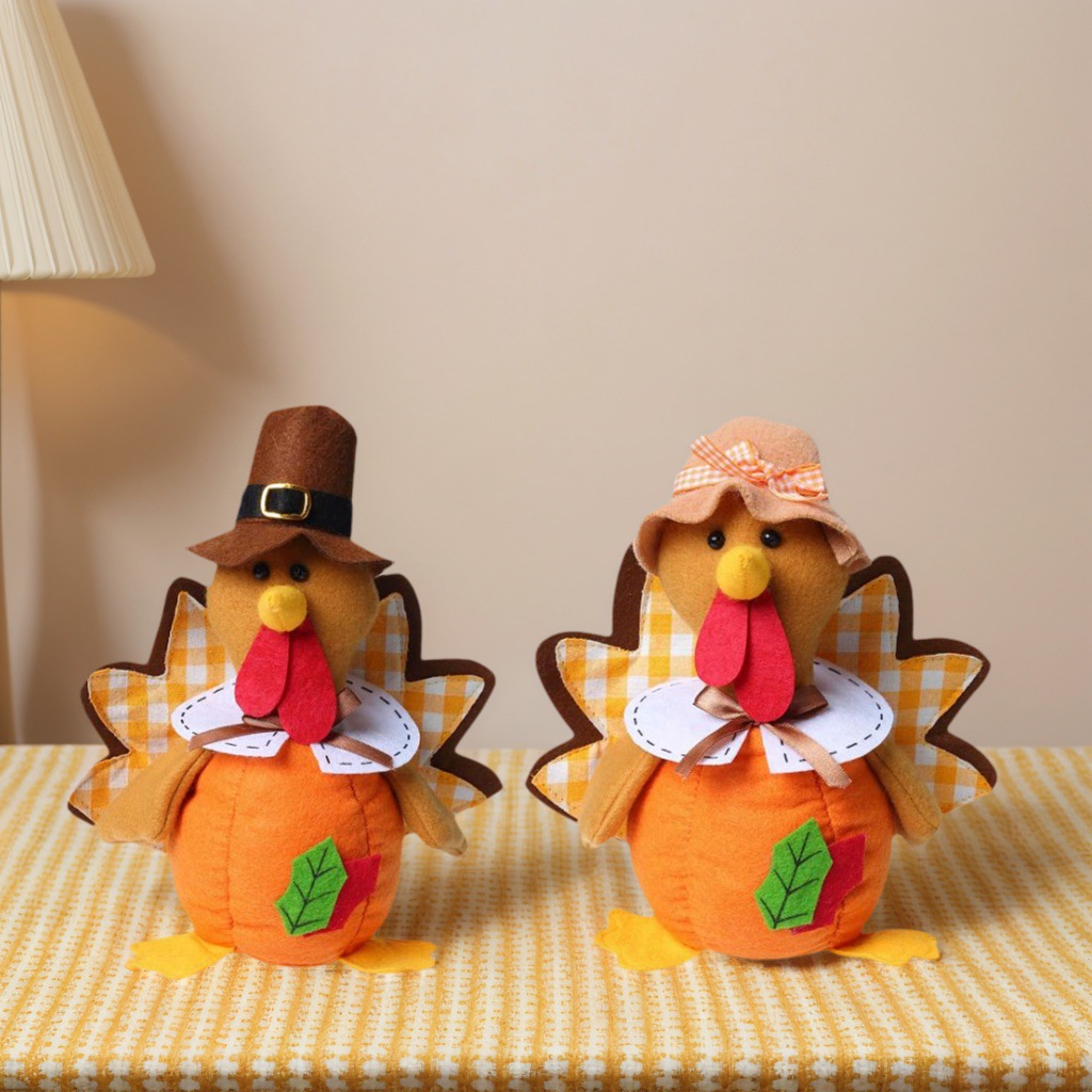 Nuevo festival de la cosecha de pavo de acción de gracias transfronterizo decoración muñeca sin rostro calabaza hoja de arce Rudolph decoración lote