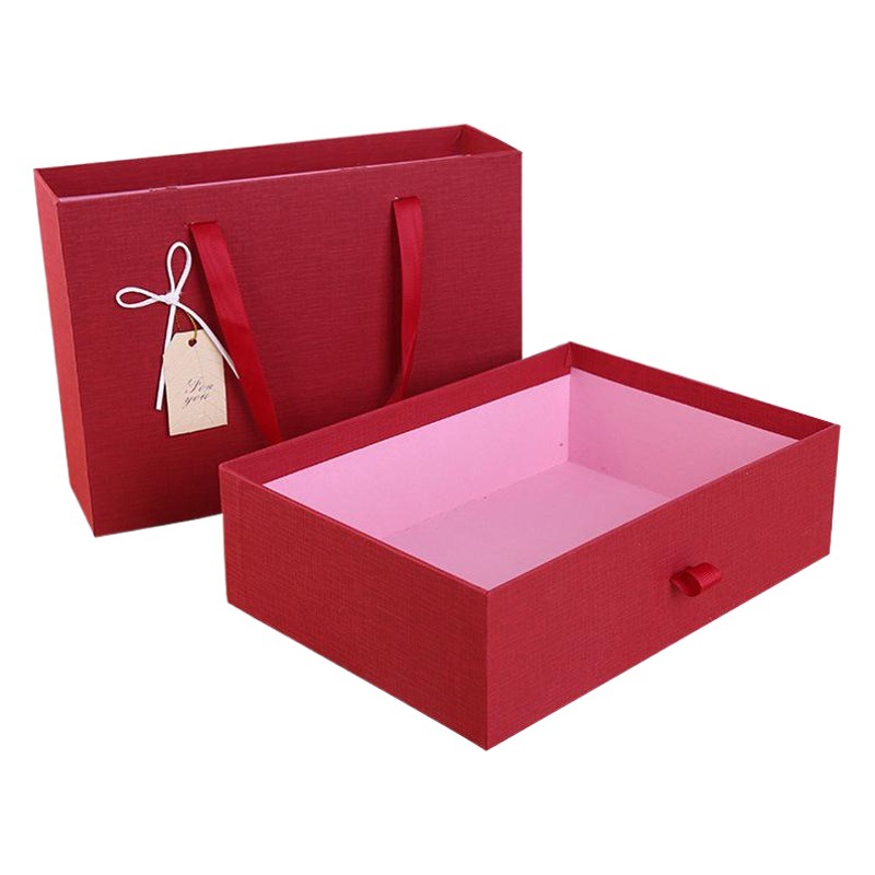 Guantes bufanda caja de regalo ventosa caja vacía caja de regalo rojo rectangular caja de embalaje regalo de mano grande