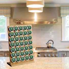 竹制胶囊咖啡收纳支架35粒咖啡胶囊展示架办公室茶水间桌面置物架