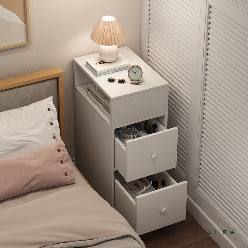 Ultra-Narrow Bedside Table, Simple and Modern, Home Bedroom Gap Storage Rack, Bedside Cabinet, Mini Small Storage Cabinet