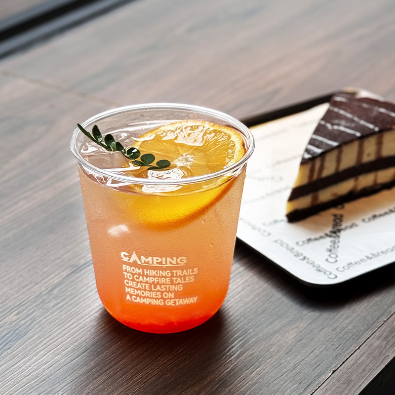 一次性咖啡杯透明胖胖PET冷饮杯网红果汁塑料杯奶茶打包杯子带盖