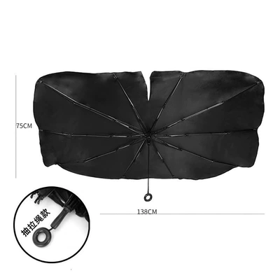 front windshield sunscreen heat: Sun shade - 14078-drawstring-fiber-large-size