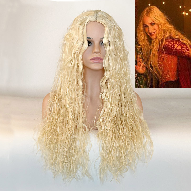 Character Witch also Crazy 2 Hocus Pocus Sarah Sarah Golden long curly hair anime cos wig