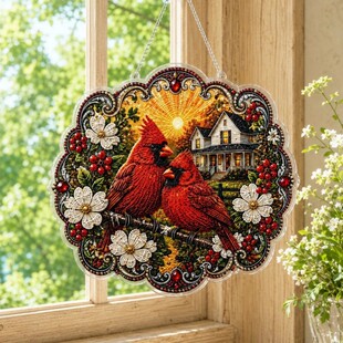 �羳�¿�Cardinals & Sunrise Diamond Art Hanging�������ʯ��