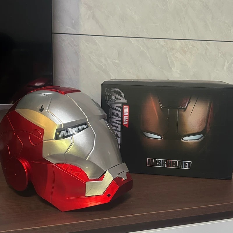 アイアンマンヘルメット mk5 ジャビスヘルメット発光手動開閉ウェアラブルクール子供用 cos マスクおもちゃ|undefined
