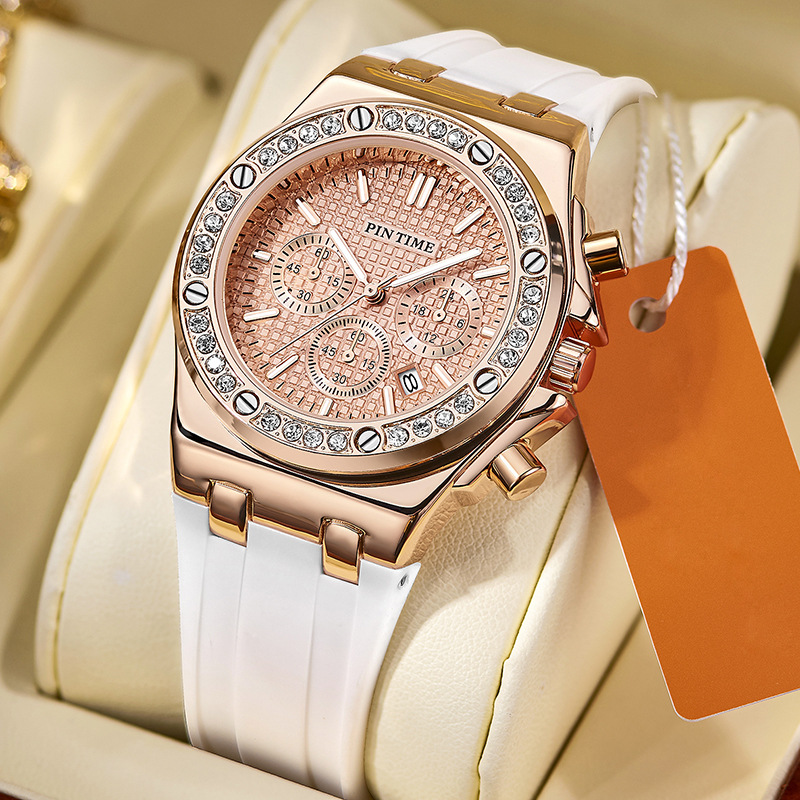 PINTIME手表跨境热销男女款情侣手表小众高级感石英手表防水watch