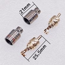 全铜真金RCA莲花插头，枪色焊接喇叭功放音频连接头