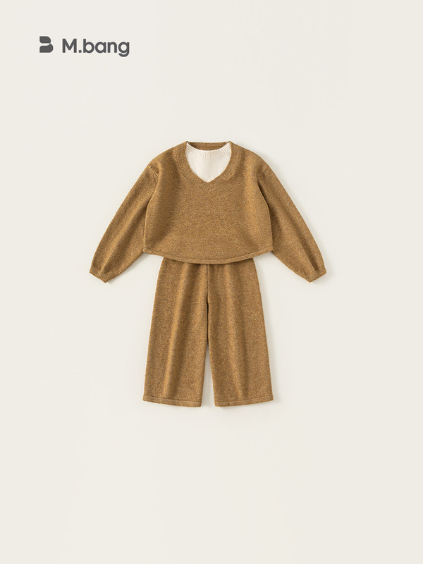 宥宝童装2025秋款女童毛衣套装简约裤套装新品衣服儿童毛衣两件套|undefined