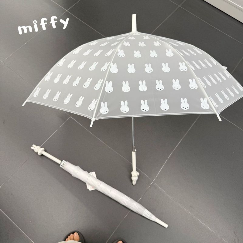 Miffy Cartoon Creative Umbrella Transparent Ins Niche Fully Automatic Lightweight Cute Long-Handled Umbrella Female Student Double Umbrella
