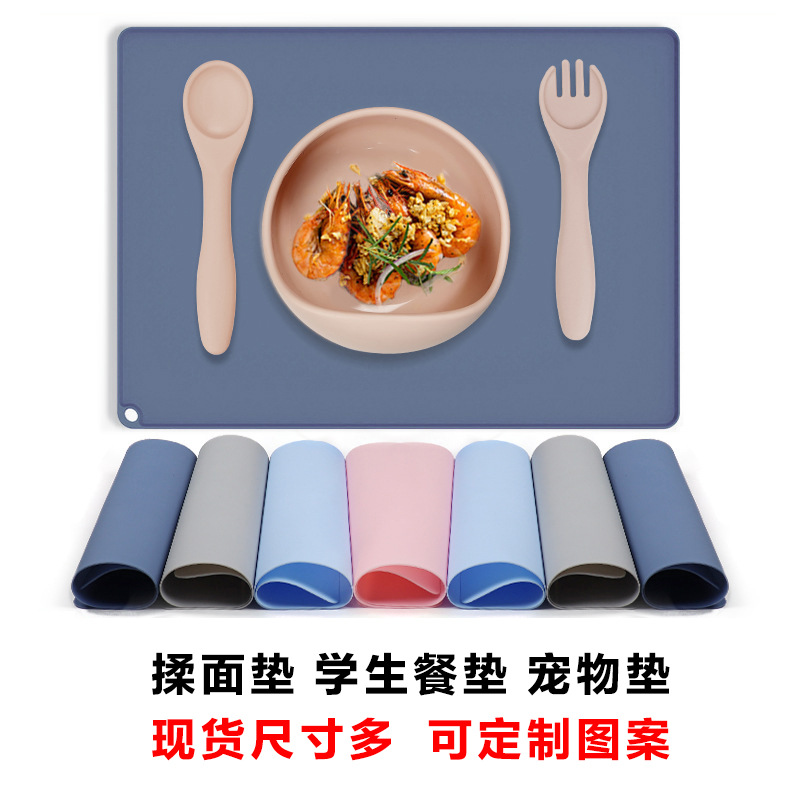 Se puede personalizar silicona rectangular antideslizante aislamiento térmico cojín de mesa almacenamiento plegable con deflector cojín para amasar cojín para estudiantes