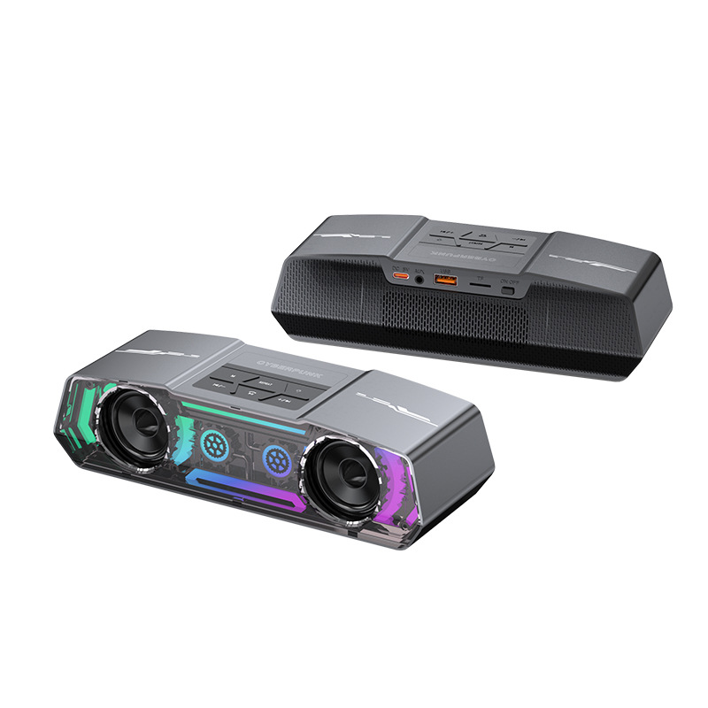 Transfronterizo 2025 nuevo altavoz bluetooth pequeño cañón de acero RGB tarjeta de audio bluetooth alto valor de luz nocturna altavoz pequeño
