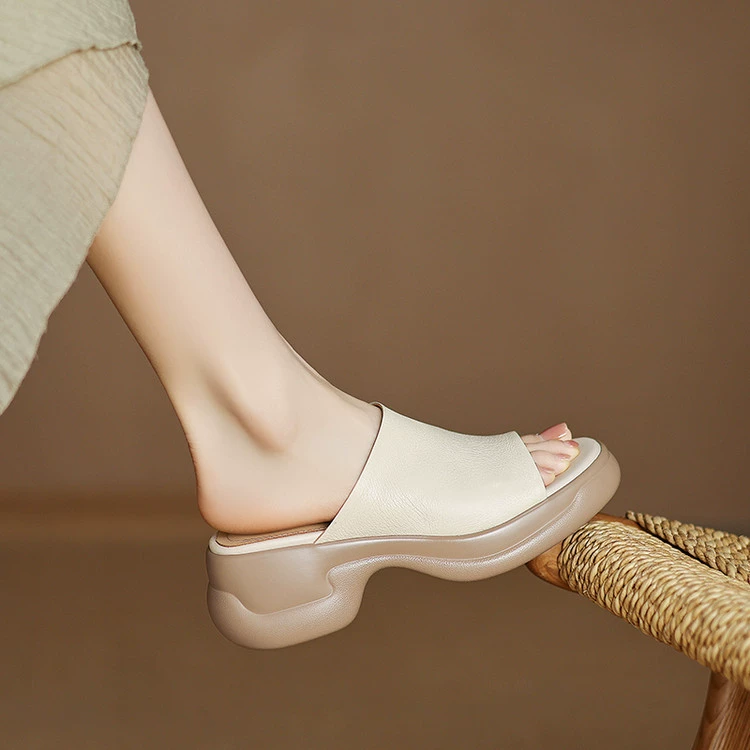 Холодные тапочки с высоким каблуком 6 см внутри и снаружи