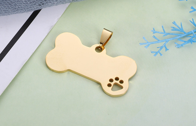 Europa y América etiqueta de perro de acero inoxidable titanio colgante de etiqueta militar de metal transfronterizo etiqueta de gato de mascota inscripción anti-perdida lista diy