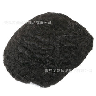 Spot mechanism full pu10mm African song wig men's hair block Europe and the United States cross-border real hair manufacturers wholesale