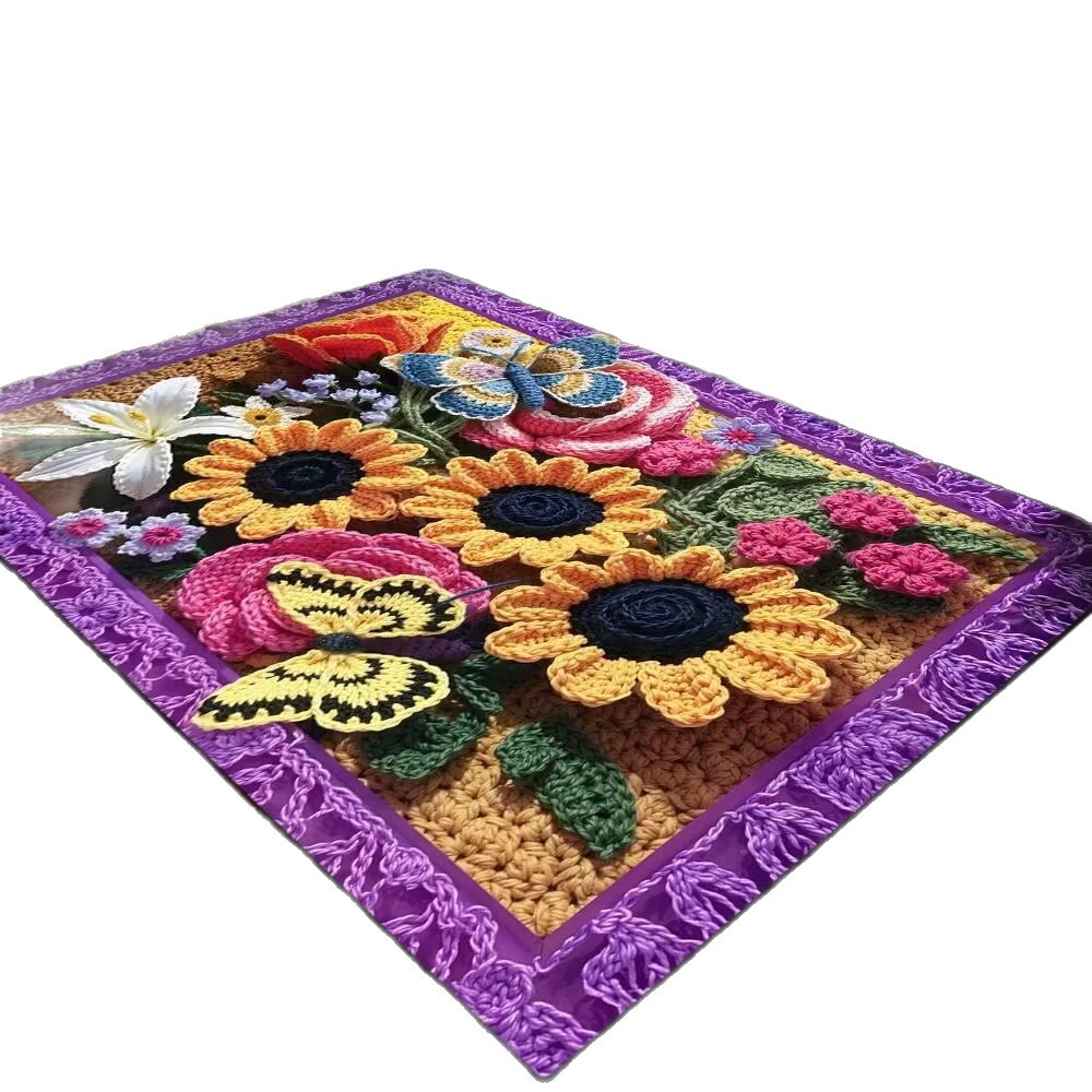 Transfronterizo TEMU puerta estera estera tridimensional floral alga barro estera resistente al desgaste se puede cortar alfombra de suelo de entrada de polvo
