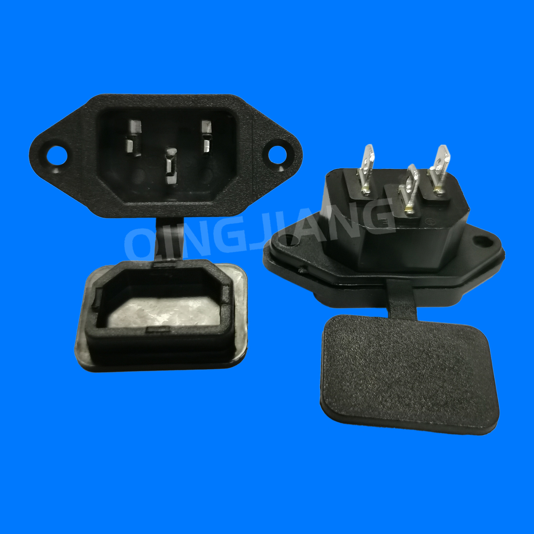 防水 AC 插座  C14 电源插座 植物灯防插座防尘配电箱机柜3C认证