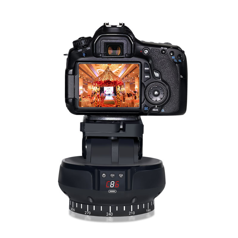 Dishengte YT-1200 eléctrico PTZ 360 panorámica control remoto giratorio de doble eje micro Cámara SLR estabilizador de teléfono móvil