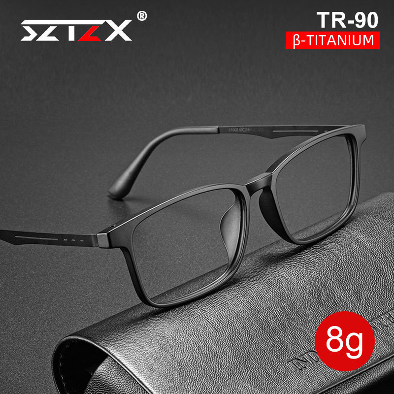 Pure titanium high-grade TR material retro box flat mirror pure titanium high-grade artistic ultra-light glasses frame