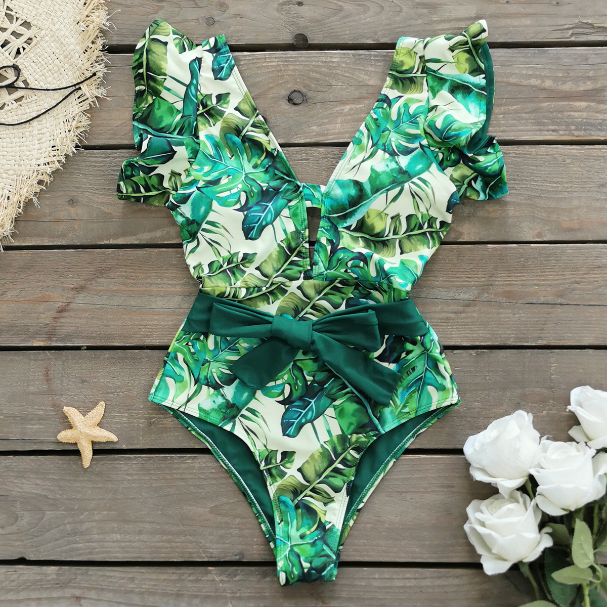 Women's Vacation Printing 1 Piece One Piece Swimwear display picture 15