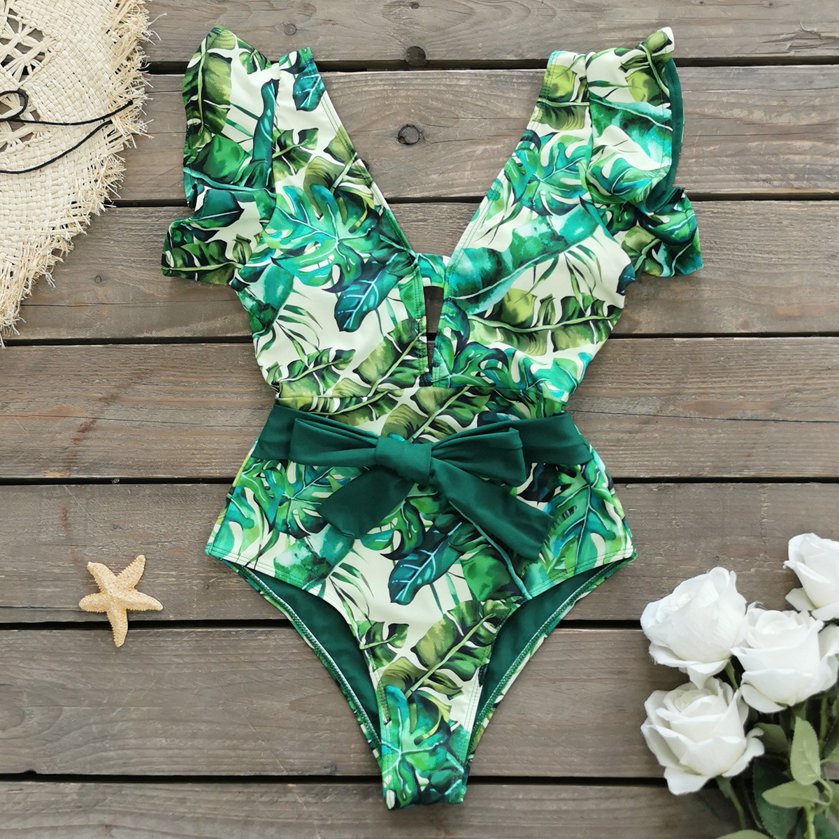 315g Weight Short Sleeve Sleeve Length Polyester Fabric Type Short Top Length One-pieces Tops Type 1 Piece Quantity Swimming Occasion V Neck Neckline Slim Fit Type Printing Pattern Women's Gender Vacation Style Women's Vacation Printing 1 Piece One Piece Swimwear 14