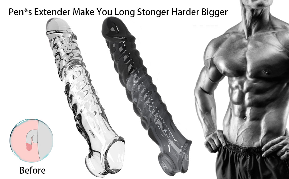 Vibrating Lock-On Penis Sleeve Extender, TPE Male Delay Sleeve, Manual Control — detail image 7