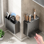 吸盘刀架置物架厨房壁挂式多功能家用菜刀架筷子筒一体刀具收纳架