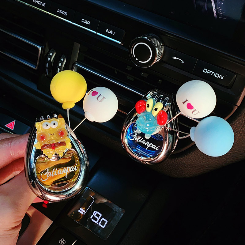 Perfume de automóvil aire acondicionado ventilación encantadora decoración interior adornos creativos dibujos animados para eliminar olores